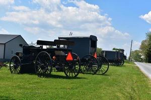 Carts and Buggies for Amish and Mennonites Parked photo