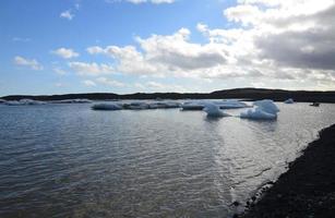 Glacial Lake With Floating Icebergs in Iceland photo