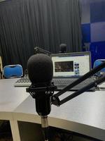 announcer microphone in radio studio photo