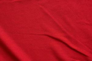 sports clothing fabric football jersey texture top view red color photo