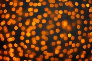 Abstract blur golden bokeh light Christmas holiday background photo