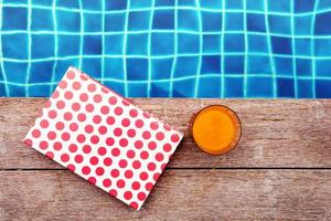 Relaxation at the Poolside in Summer, Top View photo