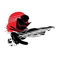 silhouette martial arts. perfect for karate, judo and other martial arts logos and icons vector