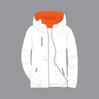 white hood jacket mockup vector illustration