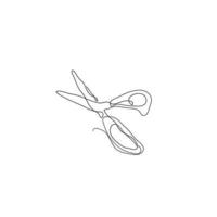 continuous line drawing scissor illustration vector