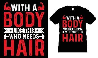 Gym or Fitness typography t-shirt Design Vector. Bodybuilder, dumbbell, motivation, barbell, vector