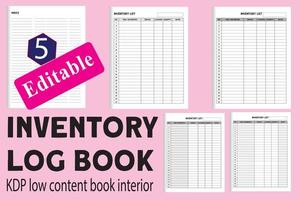 Inventory Log Book. This Accounting record book is best for following funds and exchanges. It very well may be utilized for recording the payment and costs of individuals, vector