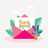 Modern Abstract Thank you invitation card vector