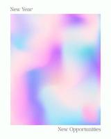 New year new opportunities - a colorful gradient design with a motivational quote. Vector illustration.