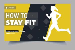 Gym Fitness Thumbnail Template and Web banner Free Vector