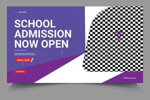 School admission thumbnail template ,web banner and social media template vector