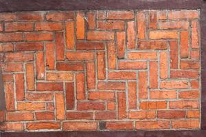 Old red rick wall. Texture of old weathered brick wall panoramic background texture photo