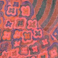 hand-drawn square abstract pattern on red scarf photo