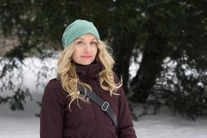 blond woman in winter fashion photo