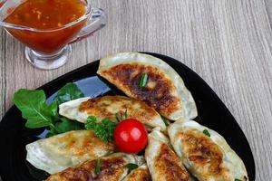 Gyoza dish view photo