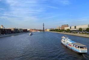 Moscow, Russia, August 31, 2020. View of the river and the ship. photo