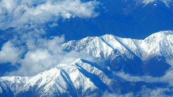 Top view angle images of snow hills around Fuji mountain photo