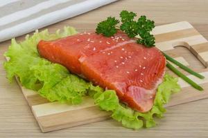 Salmon dish view photo