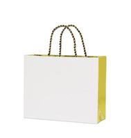 white paper bag isolated on white with clipping path photo