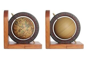 vintage globe isolated on white with clipping path photo