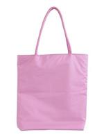 Pink fabric bag isolated on white with clipping path photo