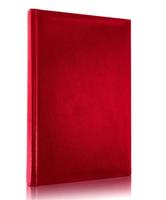 Blank red book cover isolated on white background photo