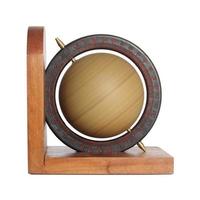 spinning vintage globe isolated on white with clipping path photo