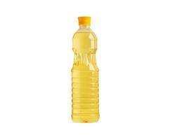 Vegetable oil with olive oil in different bottle for cooking isolated on white background with clipping path. photo