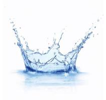 Blue water splash isolated. photo