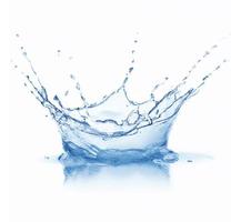 Blue water splash isolated. photo