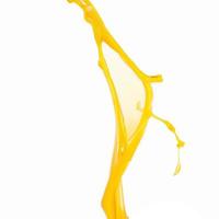 Juice splashes on white background. photo