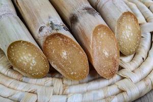 Bamboo shoots on wood photo