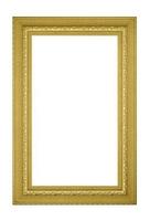 Gold vintage photo frame isolated on white background