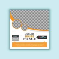 Home sale social media and web banner template design vector
