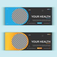 Health care doctors social media cover design vector