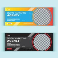 Digital marketing agency web and social media cover design vector