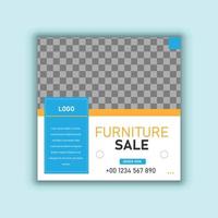 Furniture sale social media post template design, furniture web banner design vector