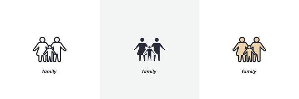 family icon. Line, solid and filled outline colorful version, outline and filled vector sign. Idea Symbol, logo illustration. Vector graphics