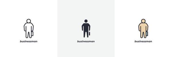 businessman icon. Line, solid and filled outline colorful version, outline and filled vector sign. Idea Symbol, logo illustration. Vector graphics