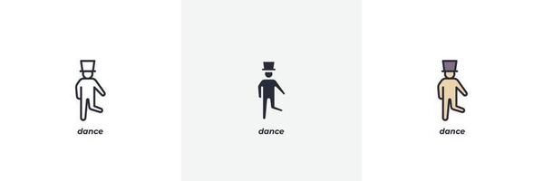 dance icon. Line, solid and filled outline colorful version, outline and filled vector sign. Idea Symbol, logo illustration. Vector graphics