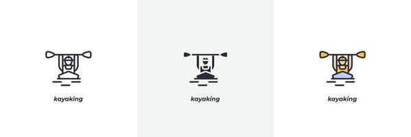 kayaking icon. Line, solid and filled outline colorful version, outline and filled vector sign. Idea Symbol, logo illustration. Vector graphics