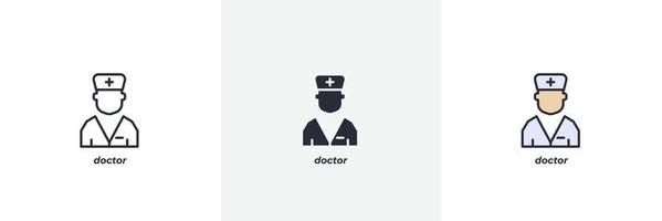 doctor icon. Line, solid and filled outline colorful version, outline and filled vector sign. Idea Symbol, logo illustration. Vector graphics