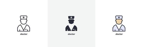 icono médico. línea, versión en color de contorno sólido y relleno, contorno y signo de vector relleno. símbolo de idea, ilustración de logotipo. gráficos vectoriales