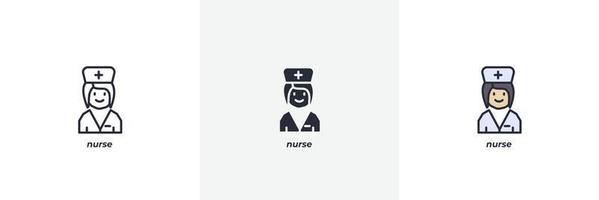 nurse icon. Line, solid and filled outline colorful version, outline and filled vector sign. Idea Symbol, logo illustration. Vector graphics