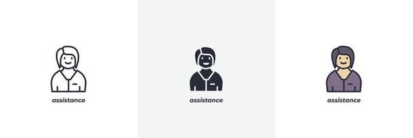 assistance icon. Line, solid and filled outline colorful version, outline and filled vector sign. Idea Symbol, logo illustration. Vector graphics