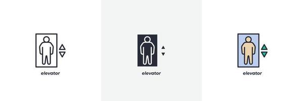 elevator icon. Line, solid and filled outline colorful version, outline and filled vector sign. Idea Symbol, logo illustration. Vector graphics