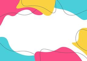 Modern colorful wavy shape background with black lines. Vector. vector