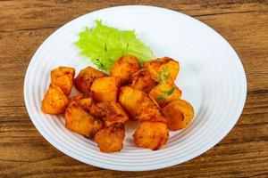 Baked potato dish view photo