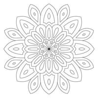 lindo mandala. flor ornamental redonda del doodle aislada en el fondo blanco. ornamento decorativo geométrico en estilo étnico oriental. vector