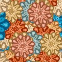 Abstract seamless pattern with mandala flower. Mosaic, tile. Floral background. vector